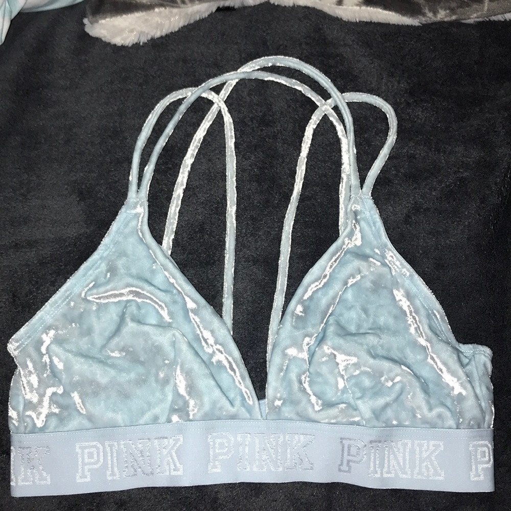 PINK crushed velvet bralette NWOT